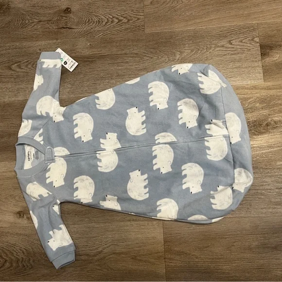New with tags! Carter's Light Blue Polar Bear Sleep Sack size 3-6 m - Picture 3 of 4